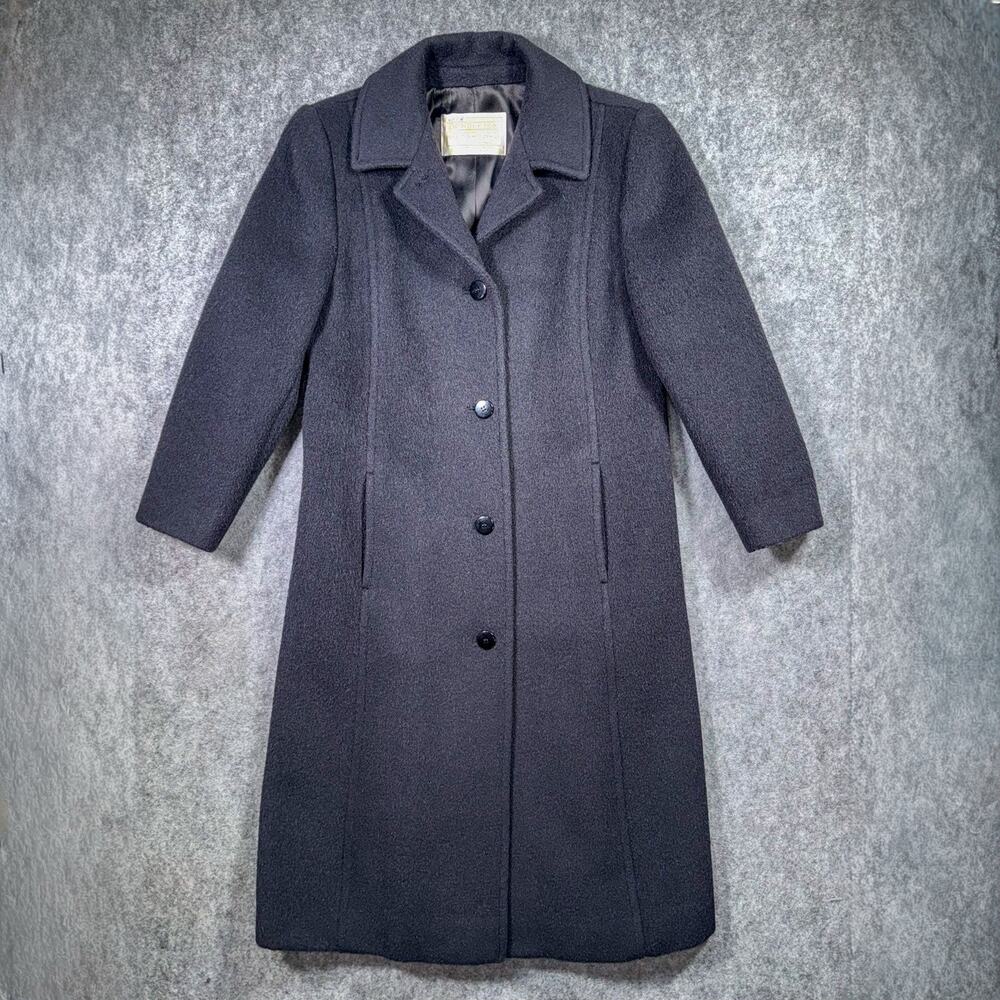 Vintage Pendleton Wool Overcoat Women’s Size 6 Black USA Made